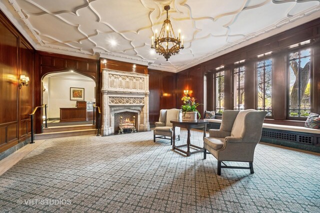 2440 N Lakeview Ave Unit 14E, Chicago, IL 60614 - building lobby featuring wood walls and crown molding