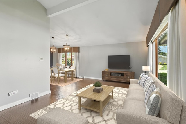 12449 W Prairie Dr, Homer Glen, IL 60491 - living area featuring wood finished floors and lofted ceiling