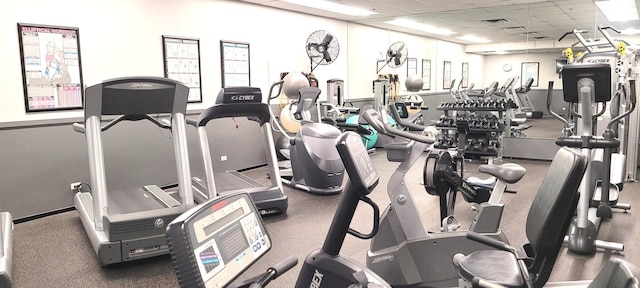 130 S Canal St Unit 624, Chicago, IL 60606 - exercise room featuring a paneled ceiling