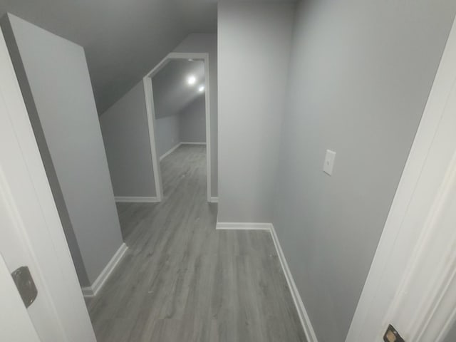 956 2nd Ave, Aurora, IL 60505 - hallway featuring wood finished floors and vaulted ceiling