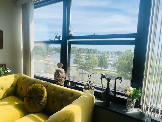 3410 N Lake Shore Dr Unit 5E, Chicago, IL 60657 - living area featuring plenty of natural light and a water view
