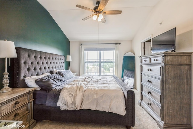6825 179th St, Tinley Park, IL 60477 - bedroom with carpet flooring, lofted ceiling, and a ceiling fan