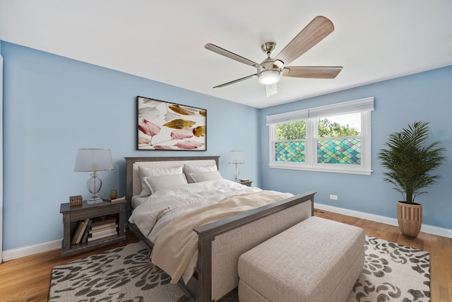 2246 Strawberry Ln, Glenview, IL 60026 - bedroom with wood finished floors and ceiling fan