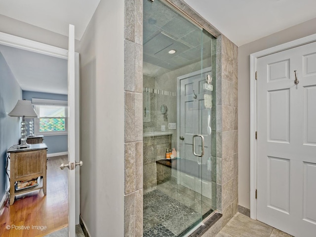 2246 Strawberry Ln, Glenview, IL 60026 - full bath with baseboards and a stall shower
