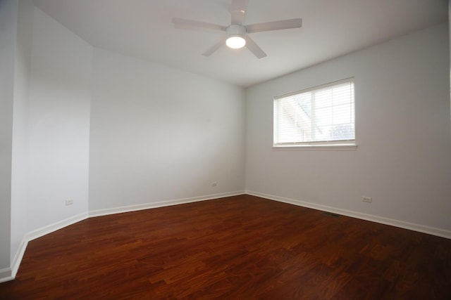 1061 Franklin St, Mundelein, IL 60060 - unfurnished room with dark wood-type flooring and a ceiling fan