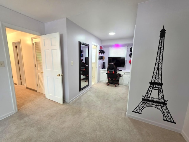 727 N Fordham Ave, Aurora, IL 60506 - corridor featuring light carpet and an office area