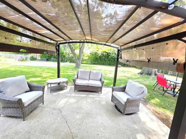 727 N Fordham Ave, Aurora, IL 60506 - view of patio / terrace featuring outdoor lounge area and a pergola