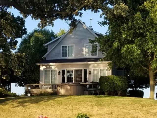 40752 N Grand Ave, Antioch, IL 60002 - rear view of property featuring a lawn and a wooden deck