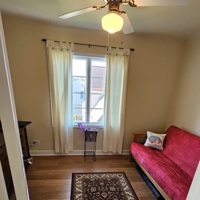 40752 N Grand Ave, Antioch, IL 60002 - sitting room with wood finished floors and ceiling fan
