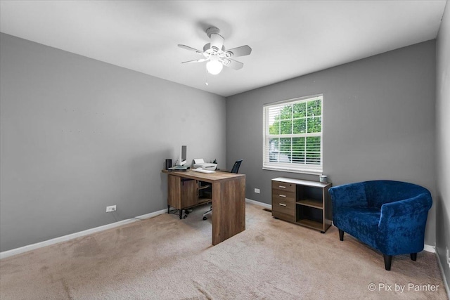 903 Pin Oak Cir, Cary, IL 60013 - office area with a ceiling fan and light colored carpet