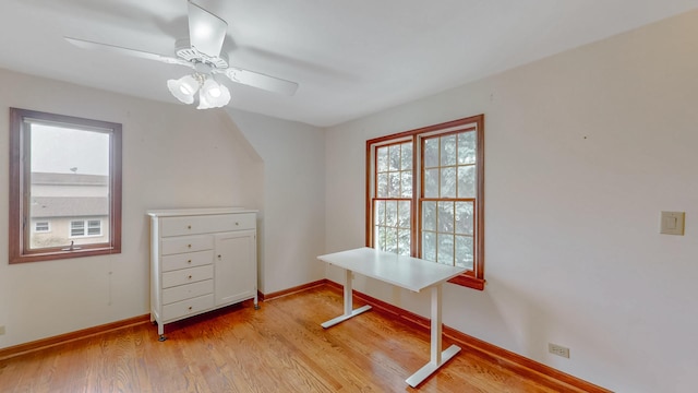 3354 N Overhill Ave, Chicago, IL 60634 - office featuring light wood finished floors and ceiling fan