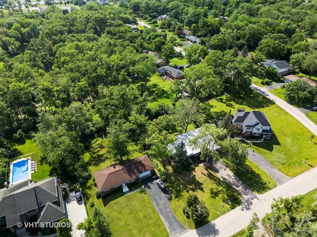 7370 Forest Hill Rd, Burr Ridge, IL 60527 - aerial perspective of suburban area with a heavily wooded area