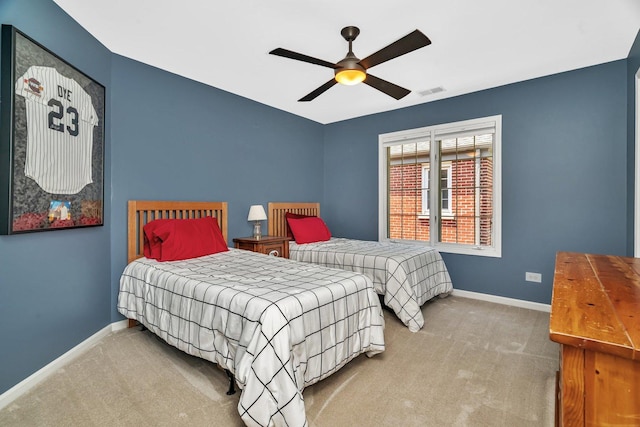 2319 Hutchison Rd, Flossmoor, IL 60422 - carpeted bedroom featuring baseboards and ceiling fan