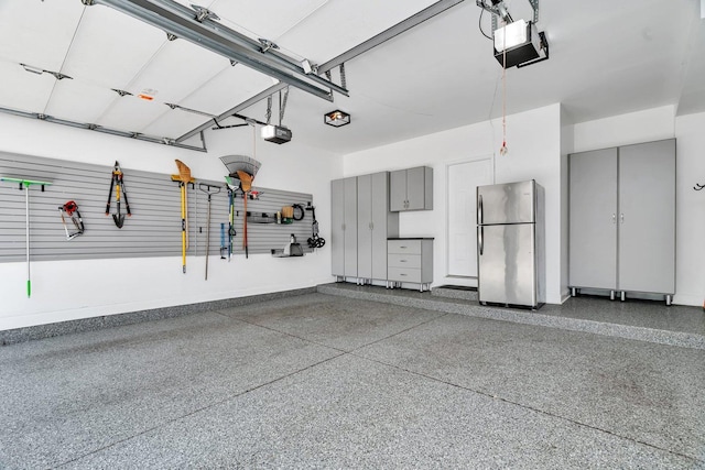 2319 Hutchison Rd, Flossmoor, IL 60422 - garage featuring freestanding refrigerator and a garage door opener