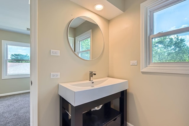 918 Carol Ln, Crete, IL 60417 - bathroom with vanity and baseboards