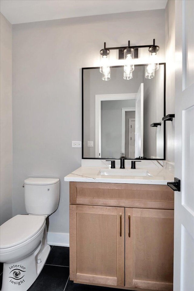16451 Kayla Dr, Lemont, IL 60439 - bathroom featuring vanity and tile patterned floors