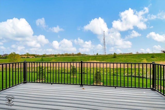 16451 Kayla Dr, Lemont, IL 60439 - wooden deck featuring a rural view and a lawn