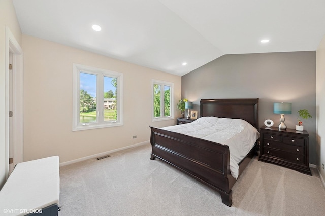 336 Redwing Dr Unit 18-3, Deerfield, IL 60015 - bedroom with carpet, vaulted ceiling, and recessed lighting
