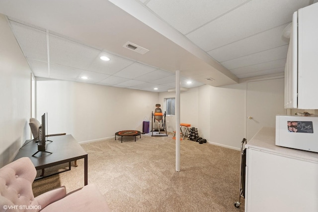 336 Redwing Dr Unit 18-3, Deerfield, IL 60015 - finished basement featuring carpet floors, recessed lighting, and a paneled ceiling