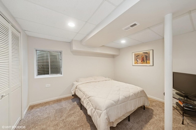 336 Redwing Dr Unit 18-3, Deerfield, IL 60015 - bedroom featuring carpet, a closet, and recessed lighting