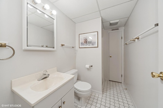 336 Redwing Dr Unit 18-3, Deerfield, IL 60015 - bathroom featuring vanity and a paneled ceiling
