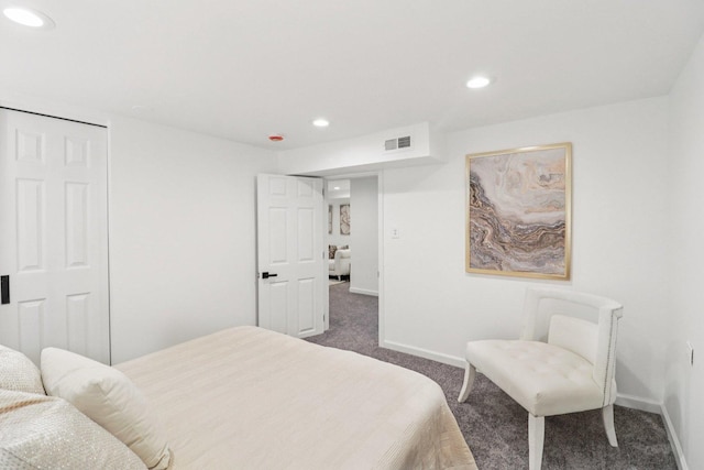 7248 N Kildare Ave, Lincolnwood, IL 60712 - bedroom featuring dark carpet, recessed lighting, and a closet