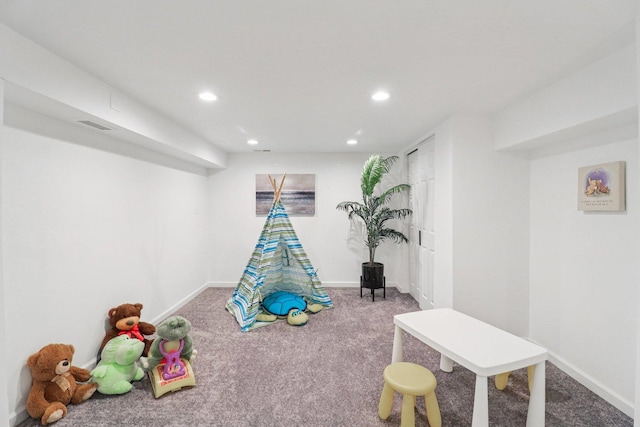 7248 N Kildare Ave, Lincolnwood, IL 60712 - recreation room featuring carpet floors and recessed lighting
