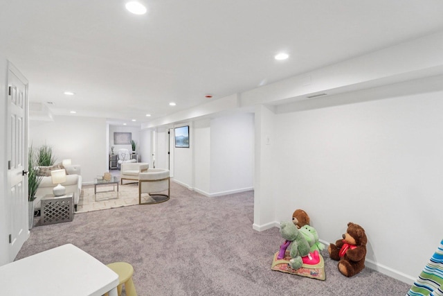 7248 N Kildare Ave, Lincolnwood, IL 60712 - carpeted living area with recessed lighting and baseboards