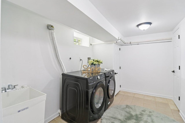7248 N Kildare Ave, Lincolnwood, IL 60712 - laundry area featuring separate washer and dryer and light tile patterned floors
