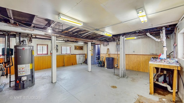 1320 Oak Park Ave, Berwyn, IL 60402 - basement featuring water heater and wooden walls