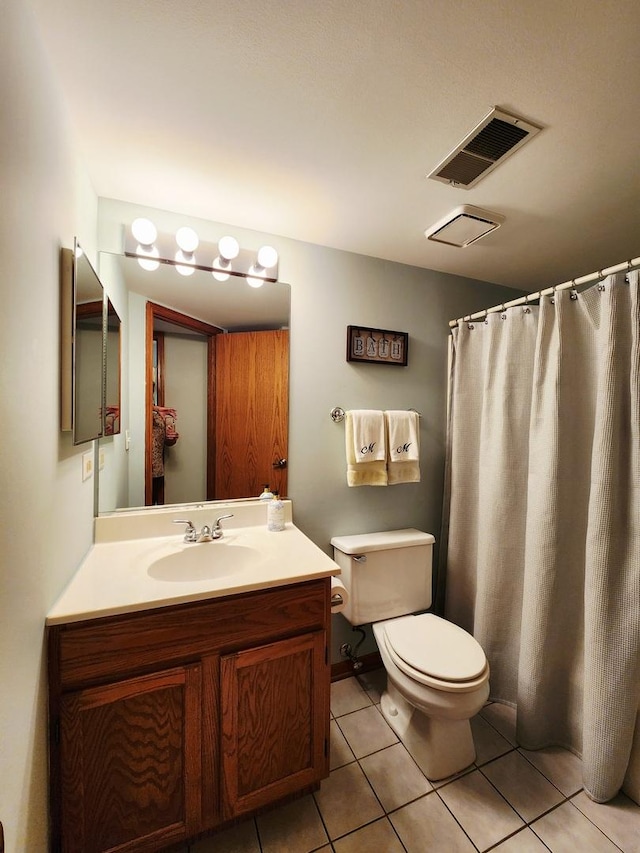 9410 S 77th Ct Unit 3F, Hickory Hills, IL 60457 - bathroom featuring vanity, tile patterned flooring, and a shower with shower curtain