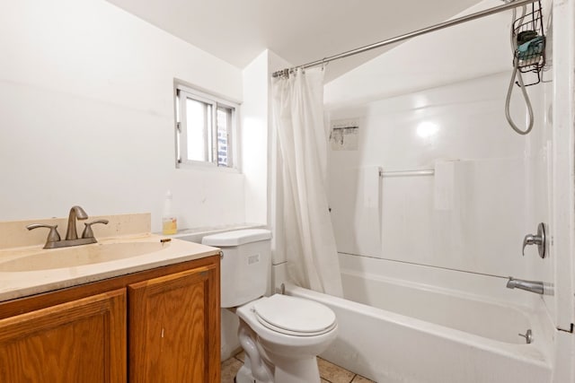 2713 W 24th Pl, Chicago, IL 60608 - bathroom with shower / bath combo, vanity, and tile patterned flooring