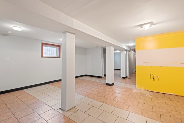 2713 W 24th Pl, Chicago, IL 60608 - basement featuring baseboards and light tile patterned floors