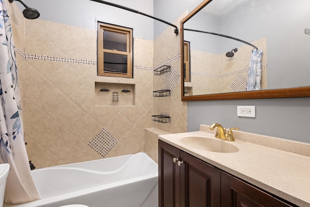 2713 W 24th Pl, Chicago, IL 60608 - bathroom with vanity and shower / bathtub combination with curtain