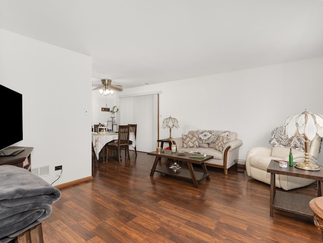 33 E Hickory St Unit A, Lombard, IL 60148 - living room with wood finished floors and ceiling fan