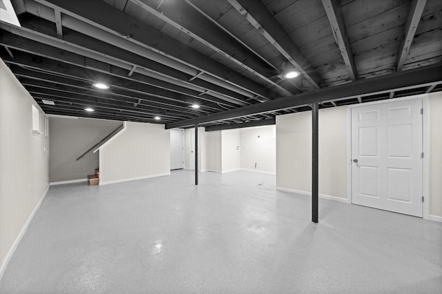 7133 S Honore St, Chicago, IL 60636 - finished basement featuring baseboards and stairway