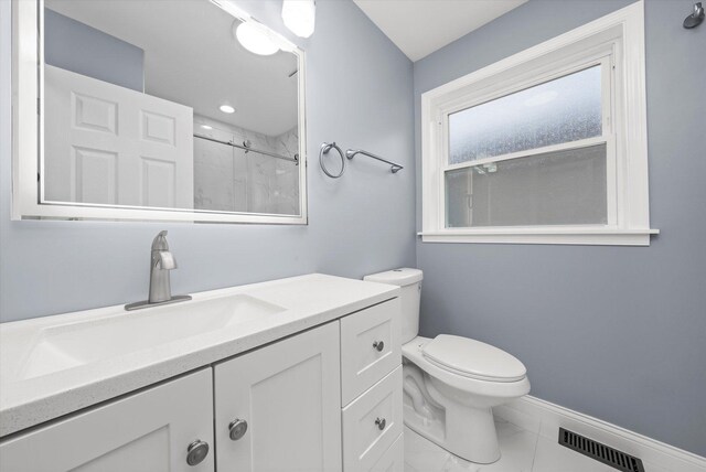 7133 S Honore St, Chicago, IL 60636 - full bath featuring marble finish flooring, vanity, and a shower