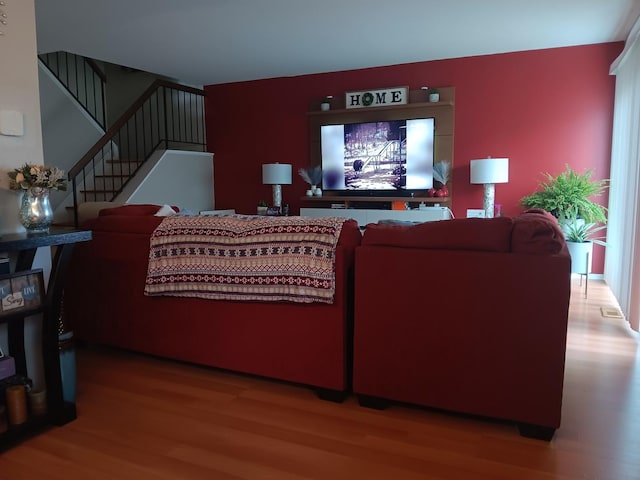 853 Greenbriar Ln, University Park, IL 60484 - living room featuring wood finished floors and stairs