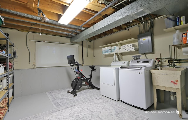 509 E Illinois St, Wheaton, IL 60187 - laundry area with electric panel and independent washer and dryer
