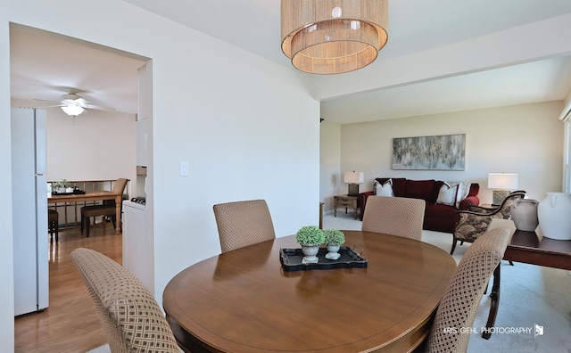 509 E Illinois St, Wheaton, IL 60187 - dining room featuring wood finished floors and a ceiling fan