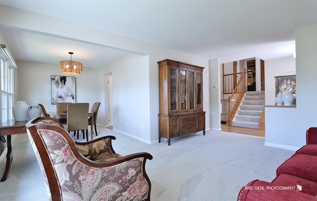 509 E Illinois St, Wheaton, IL 60187 - living room with stairway and carpet floors