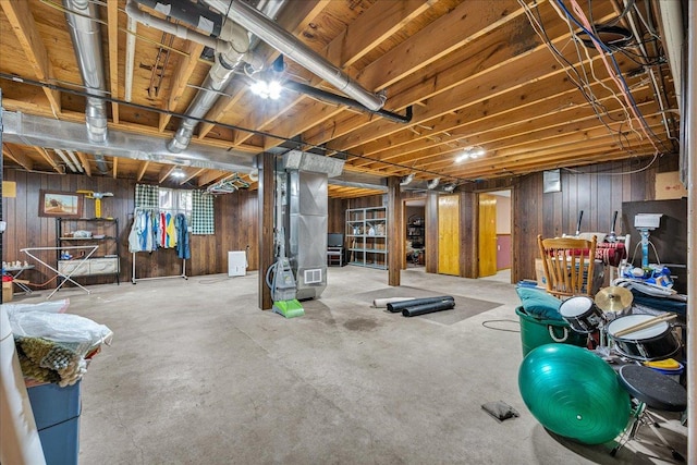 708 N 1950th Rd, Tonica, IL 61370 - basement featuring wooden walls