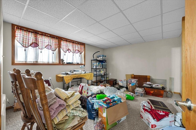 708 N 1950th Rd, Tonica, IL 61370 - misc room featuring a drop ceiling and carpet
