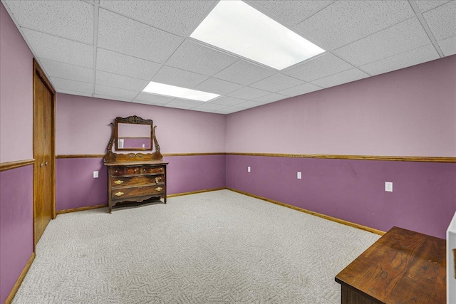 708 N 1950th Rd, Tonica, IL 61370 - carpeted spare room with a paneled ceiling and baseboards