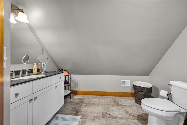 708 N 1950th Rd, Tonica, IL 61370 - half bath featuring vaulted ceiling and vanity