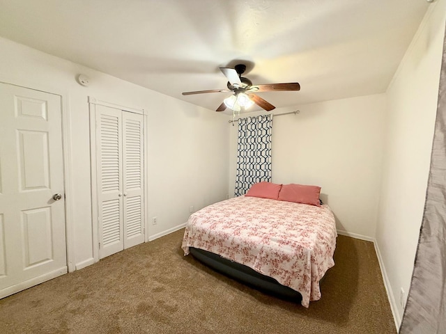 1318 Pine Grove Ave, Round Lake Beach, IL 60073 - carpeted bedroom featuring a closet and a ceiling fan