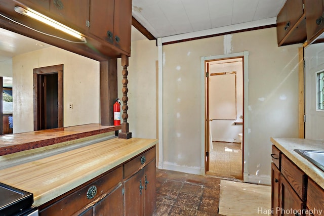 35835 N Ash St, Ingleside, IL 60041 - kitchen with wooden counters and baseboards