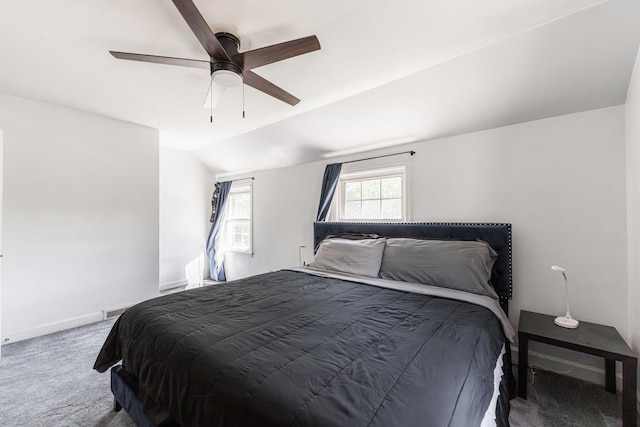 1020 N 8th St, Rochelle, IL 61068 - carpeted bedroom featuring vaulted ceiling and ceiling fan