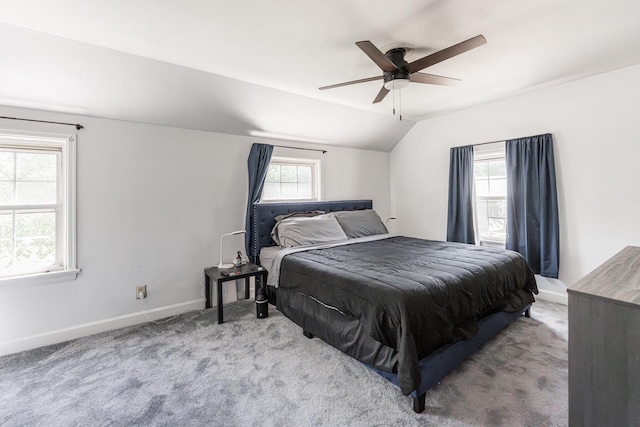 1020 N 8th St, Rochelle, IL 61068 - carpeted bedroom featuring lofted ceiling and a ceiling fan