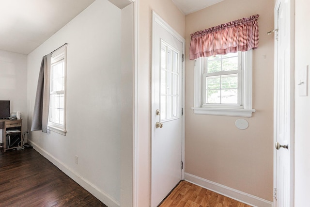 1020 N 8th St, Rochelle, IL 61068 - doorway with baseboards and wood finished floors